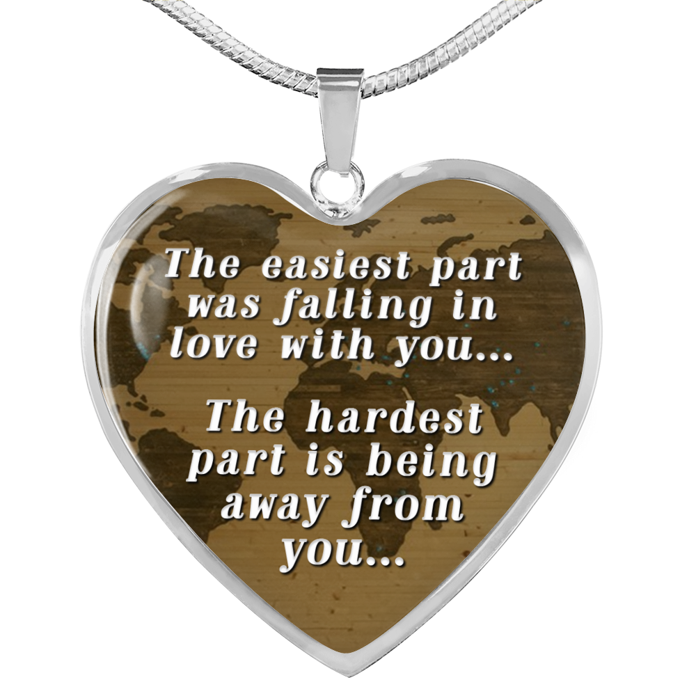 The Easiest Part Necklace Stainless Steel or 18k Gold Heart 18-22"-Express Your Love Gifts