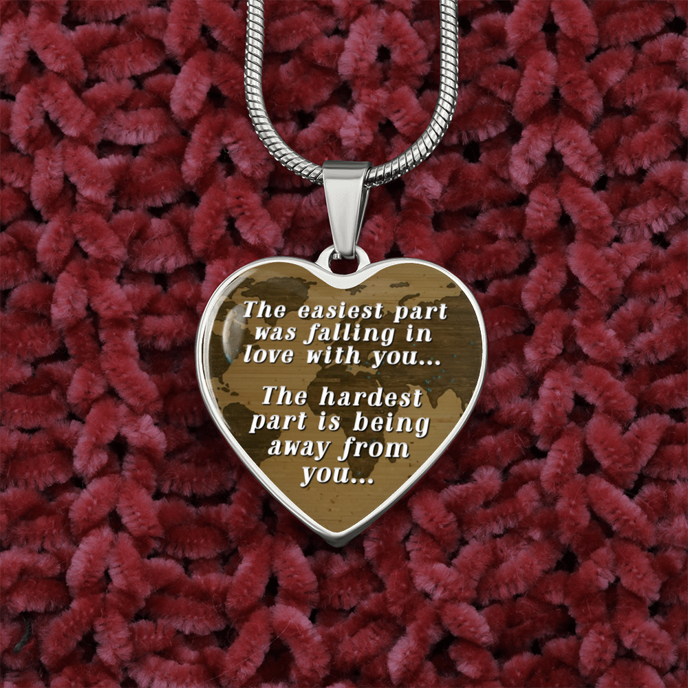 The Easiest Part Necklace Stainless Steel or 18k Gold Heart 18-22"-Express Your Love Gifts