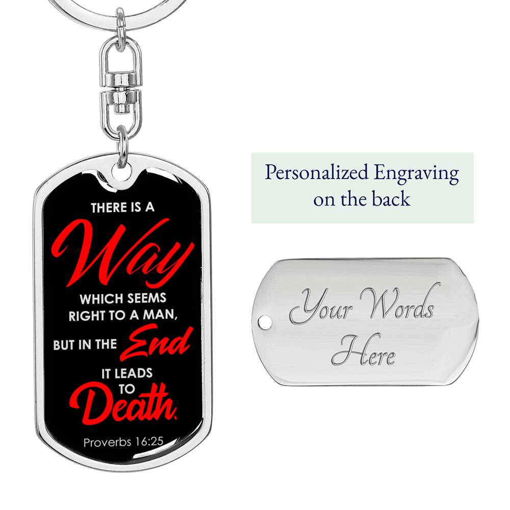 There Is A Way Keyring Proverbs Bible Verse Keychain Stainless Steel or 18k Gold-Express Your Love Gifts