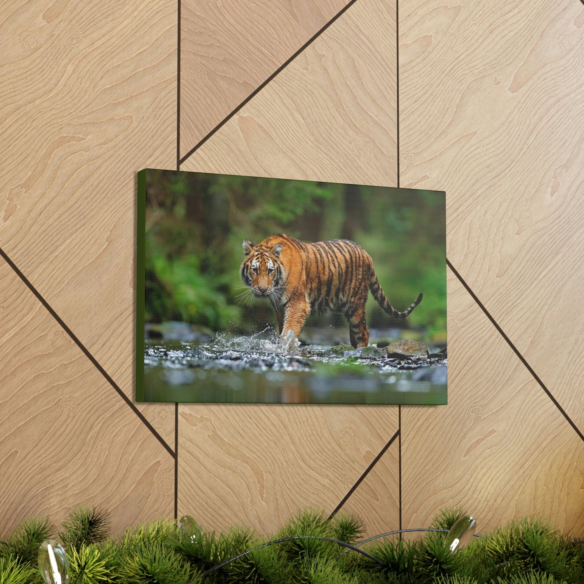 Scripture Walls Tiger Hunting Tiger on Hunt Print Animal Wall Art Wildlife Canvas Prints Wall Art Ready to Hang Unframed-Express Your Love Gifts