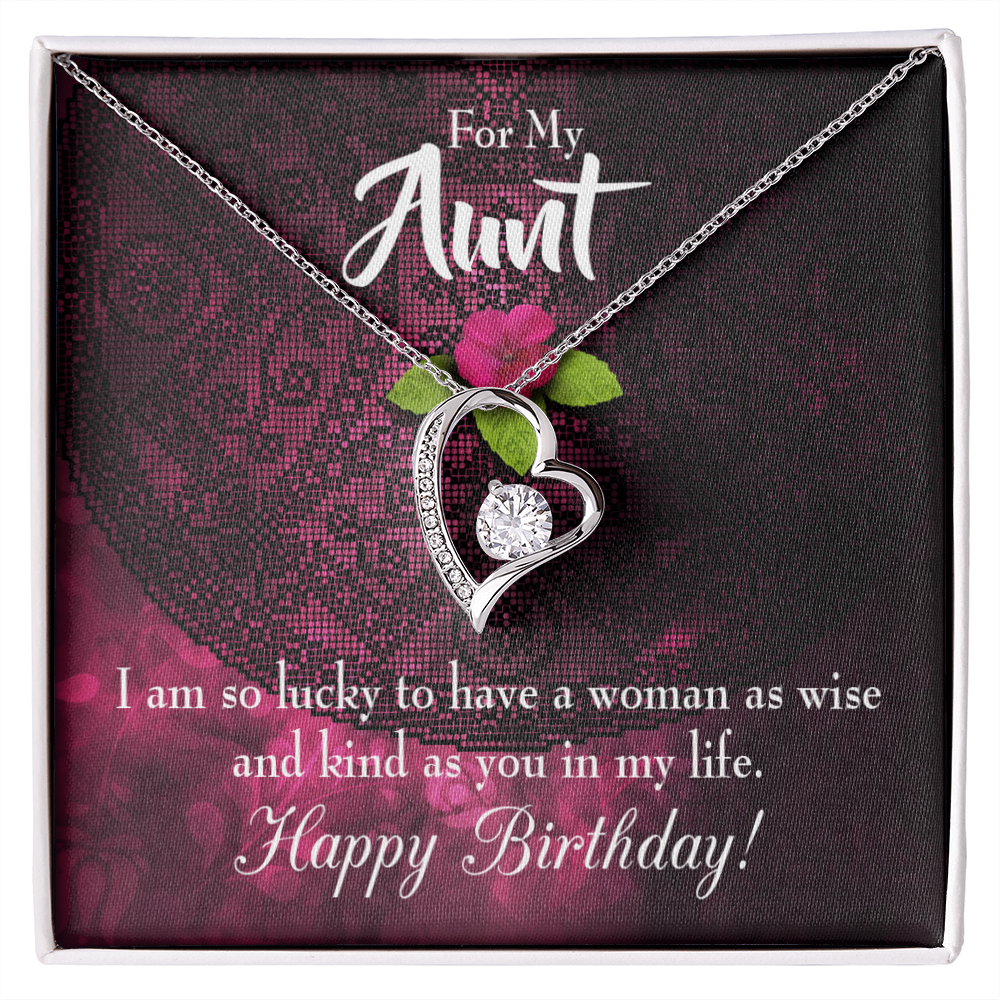 To Aunt Birthday Message Happy Birthday Aunt Forever Love Necklace-Express Your Love Gifts