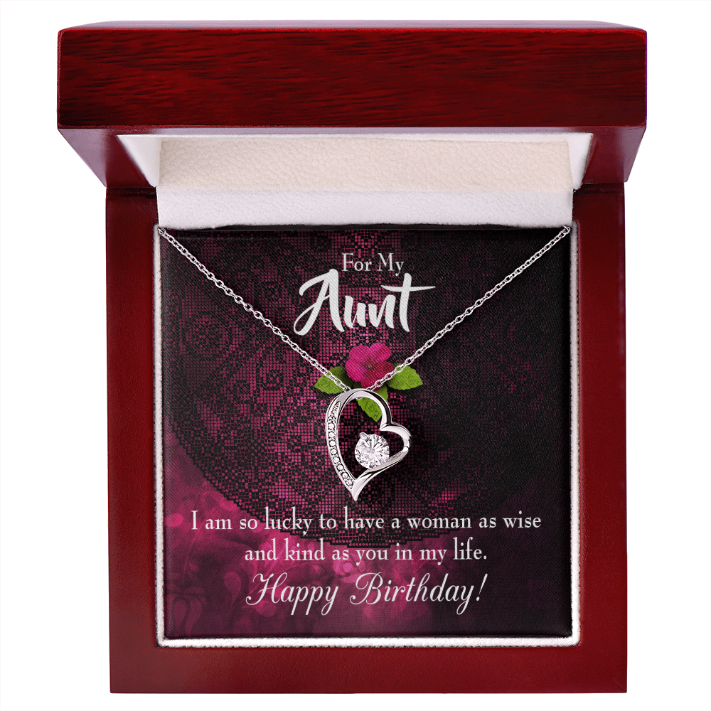 To Aunt Birthday Message Happy Birthday Aunt Forever Love Necklace-Express Your Love Gifts