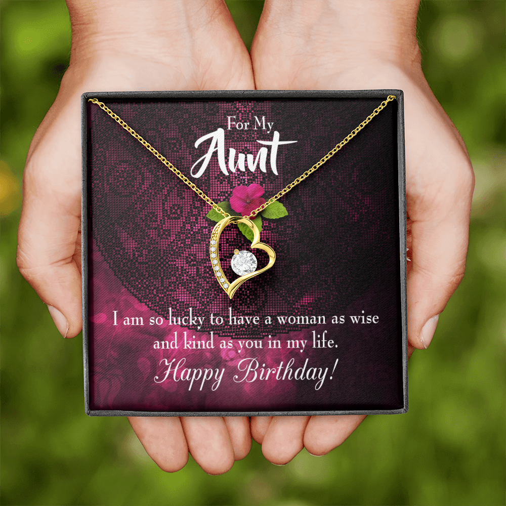To Aunt Birthday Message Happy Birthday Aunt Forever Love Necklace-Express Your Love Gifts