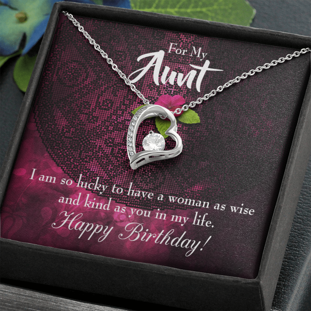 To Aunt Birthday Message Happy Birthday Aunt Forever Love Necklace-Express Your Love Gifts