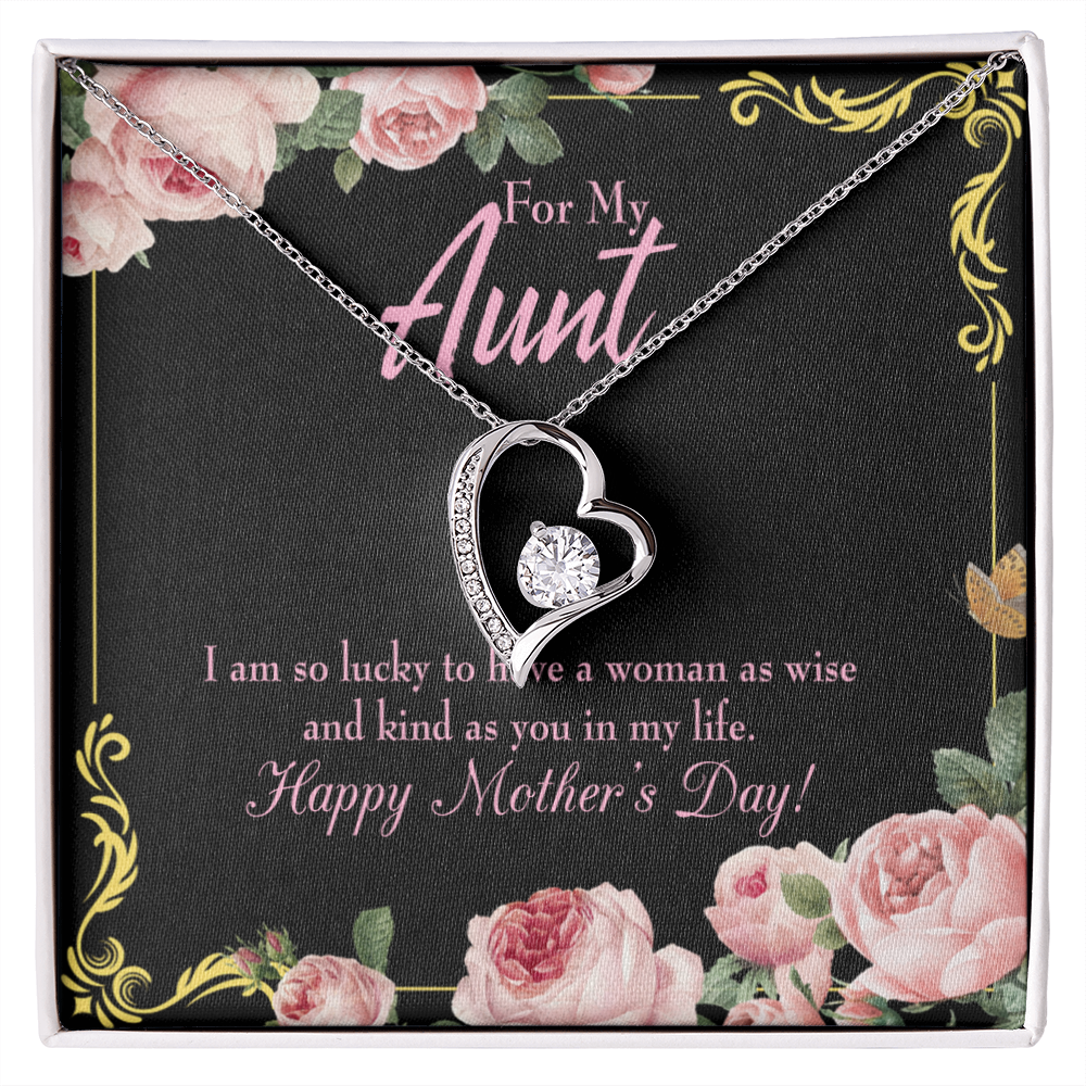 To Aunt I'm So Lucky Forever Love Necklace-Express Your Love Gifts