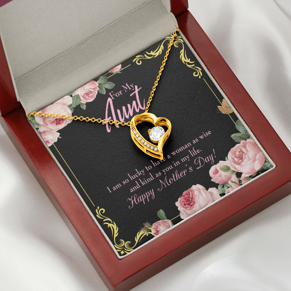 To Aunt I'm So Lucky Forever Love Necklace-Express Your Love Gifts