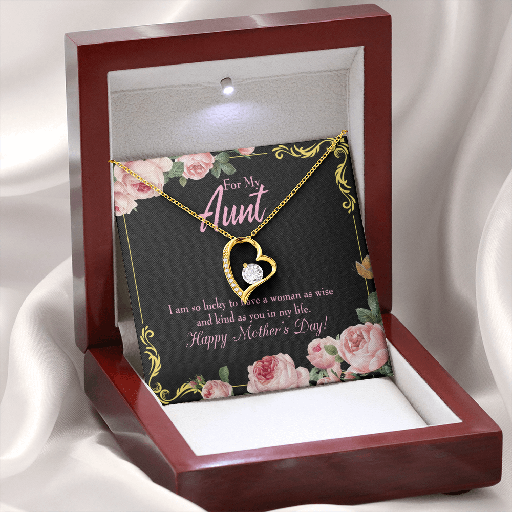 To Aunt I'm So Lucky Forever Love Necklace-Express Your Love Gifts