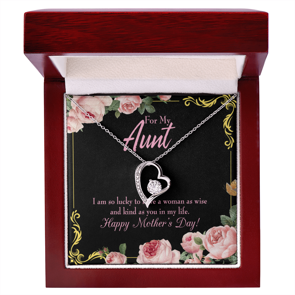 To Aunt I'm So Lucky Forever Love Necklace-Express Your Love Gifts