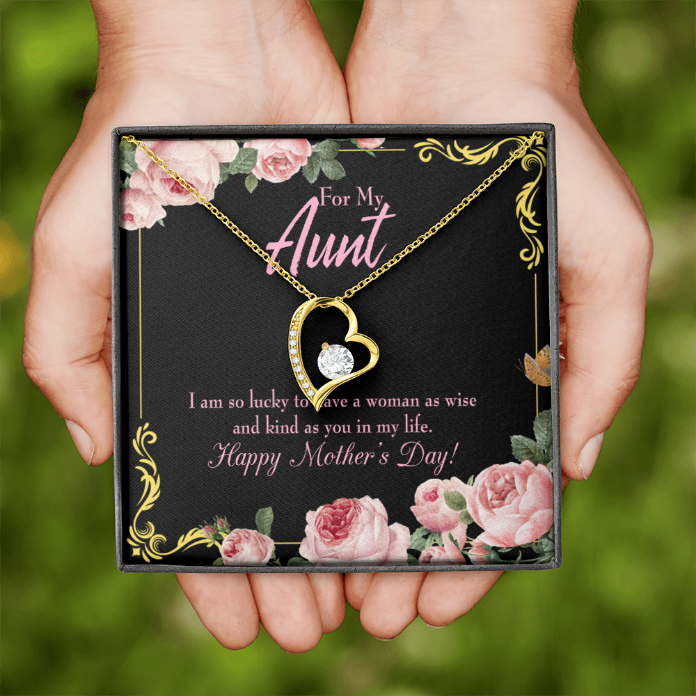 To Aunt I'm So Lucky Forever Love Necklace-Express Your Love Gifts