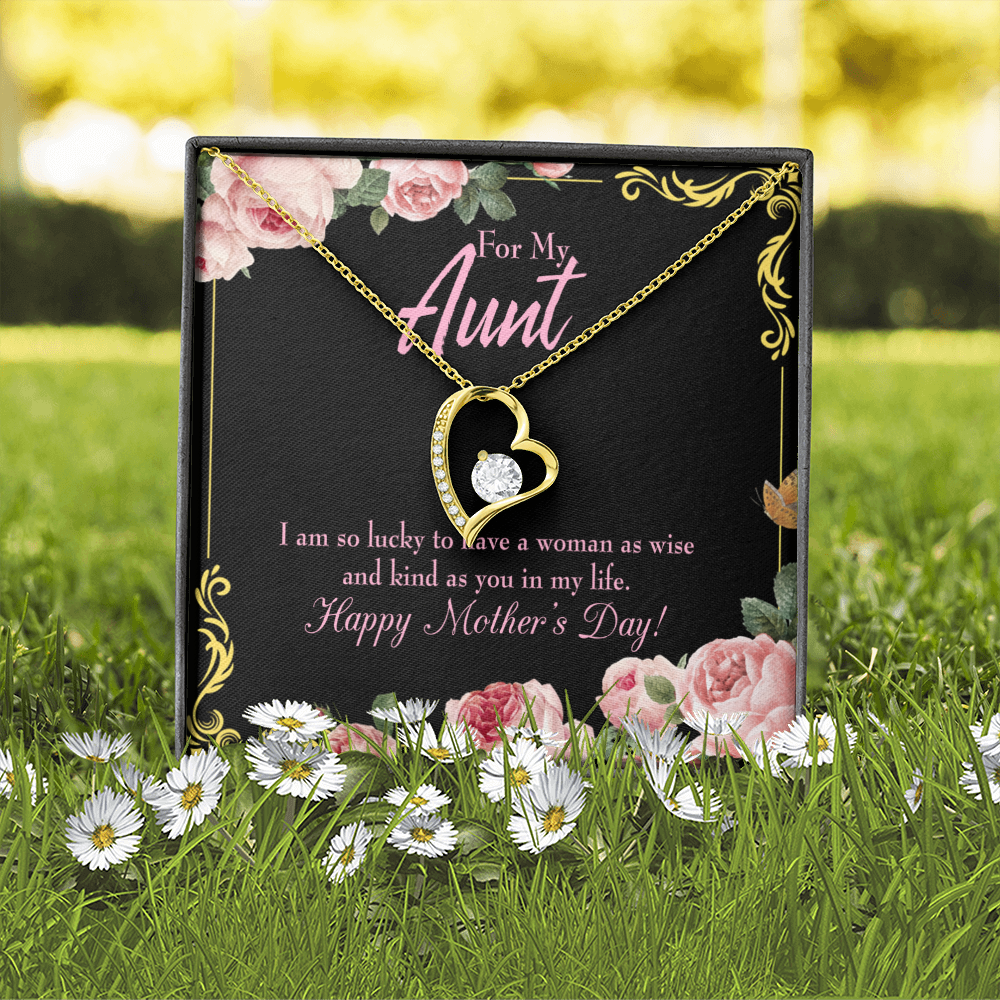 To Aunt I'm So Lucky Forever Love Necklace-Express Your Love Gifts