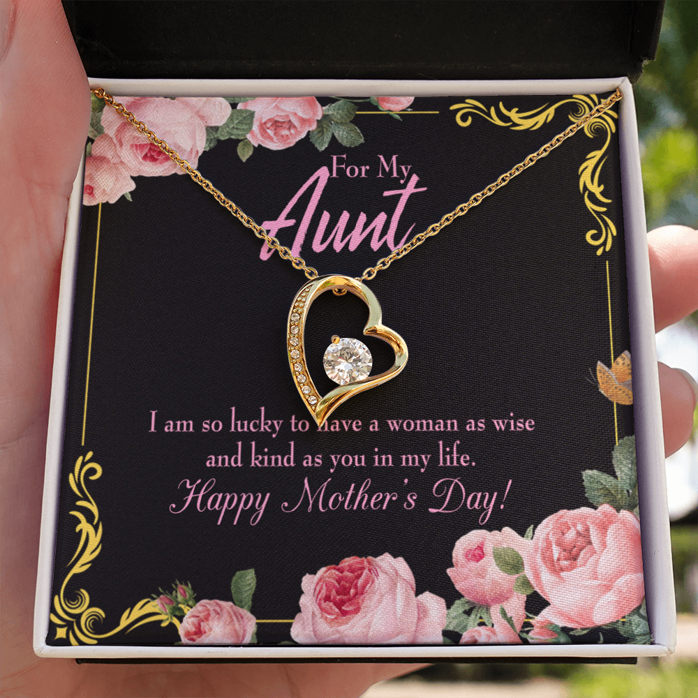 To Aunt I'm So Lucky Forever Love Necklace-Express Your Love Gifts