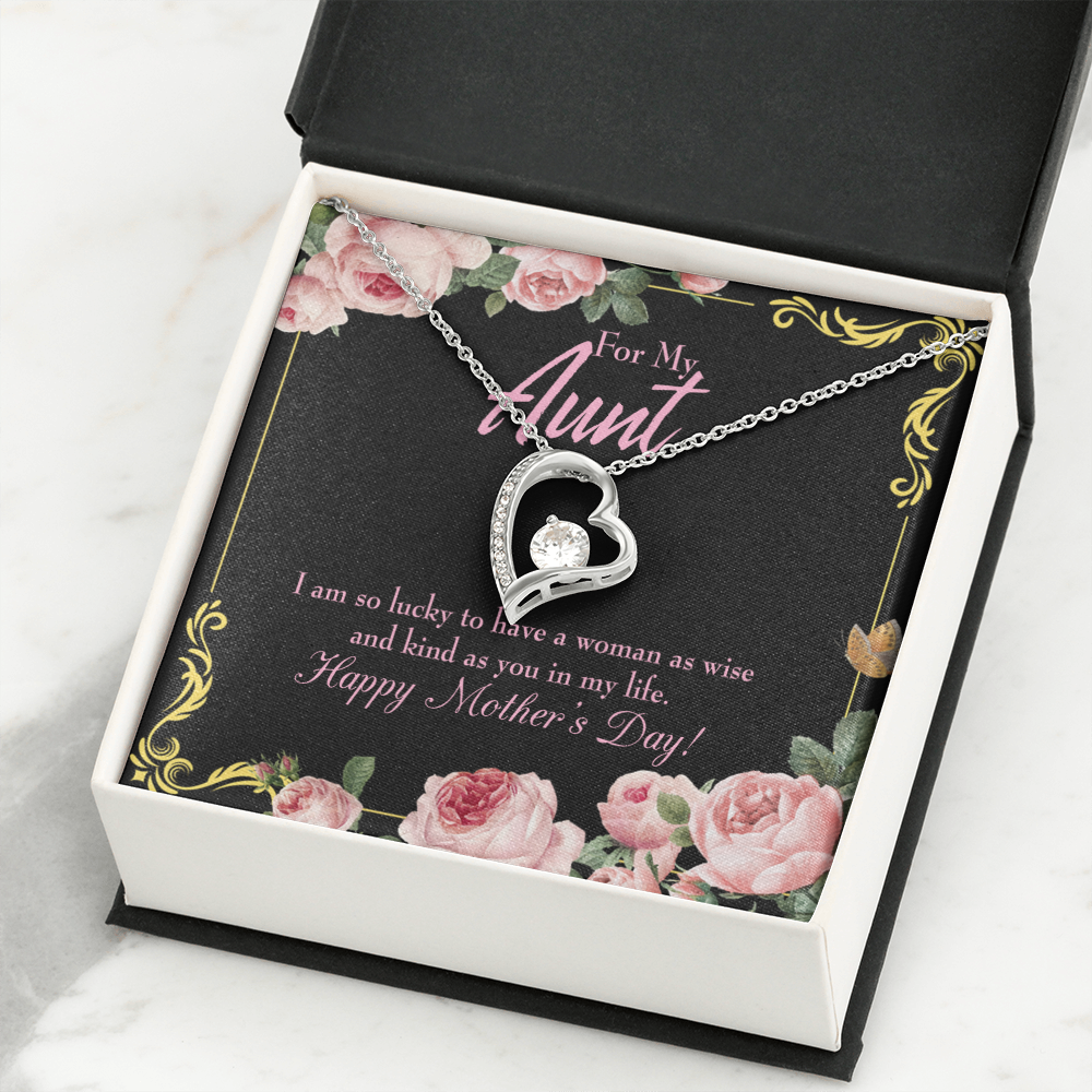 To Aunt I'm So Lucky Forever Love Necklace-Express Your Love Gifts