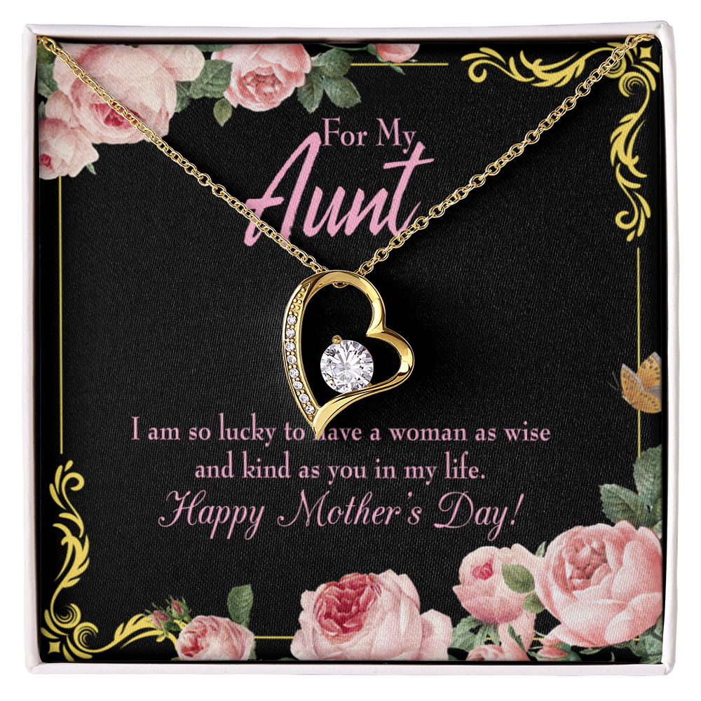 To Aunt I'm So Lucky Forever Love Necklace-Express Your Love Gifts