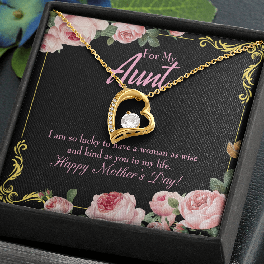 To Aunt I'm So Lucky Forever Love Necklace-Express Your Love Gifts