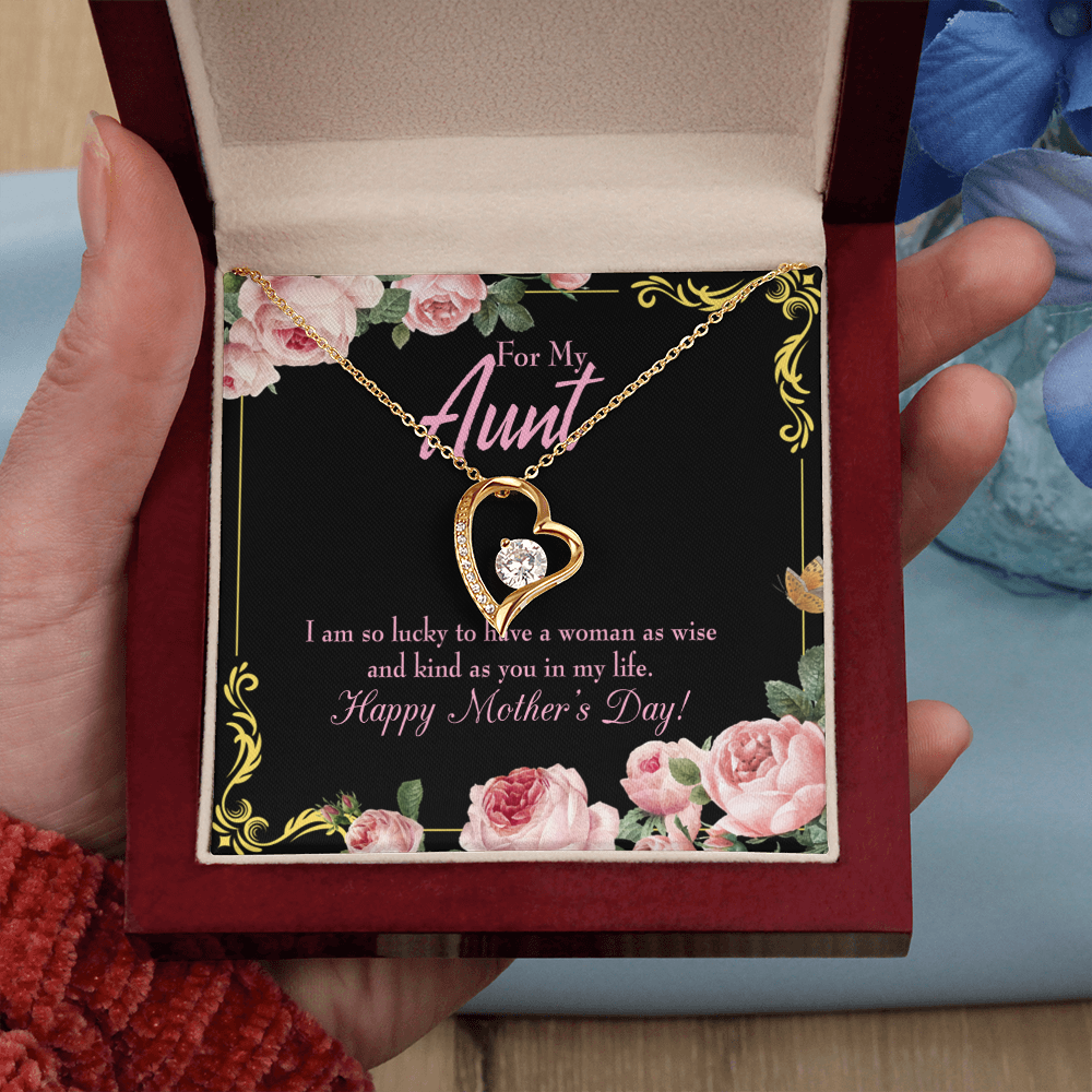 To Aunt I'm So Lucky Forever Love Necklace-Express Your Love Gifts