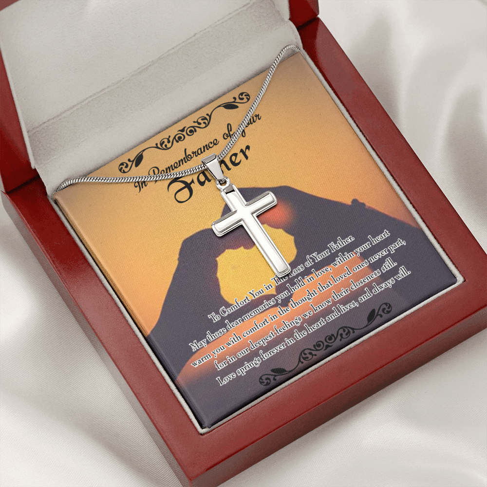 To Comfort You Dad Memorial Gift Dad Memorial Cross Necklace Sympathy Gift Loss of Father Condolence Message Card-Express Your Love Gifts