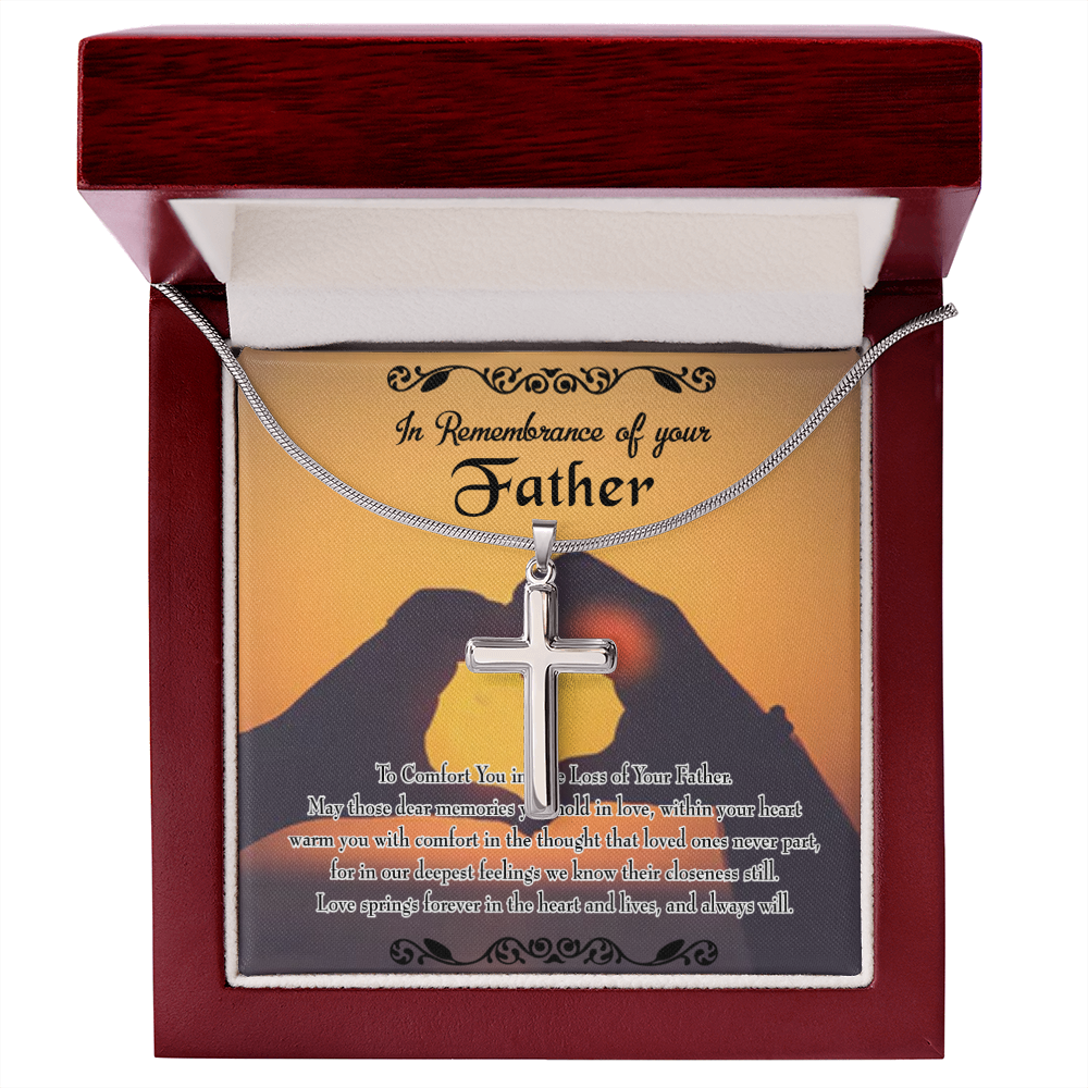 To Comfort You Dad Memorial Gift Dad Memorial Cross Necklace Sympathy Gift Loss of Father Condolence Message Card-Express Your Love Gifts