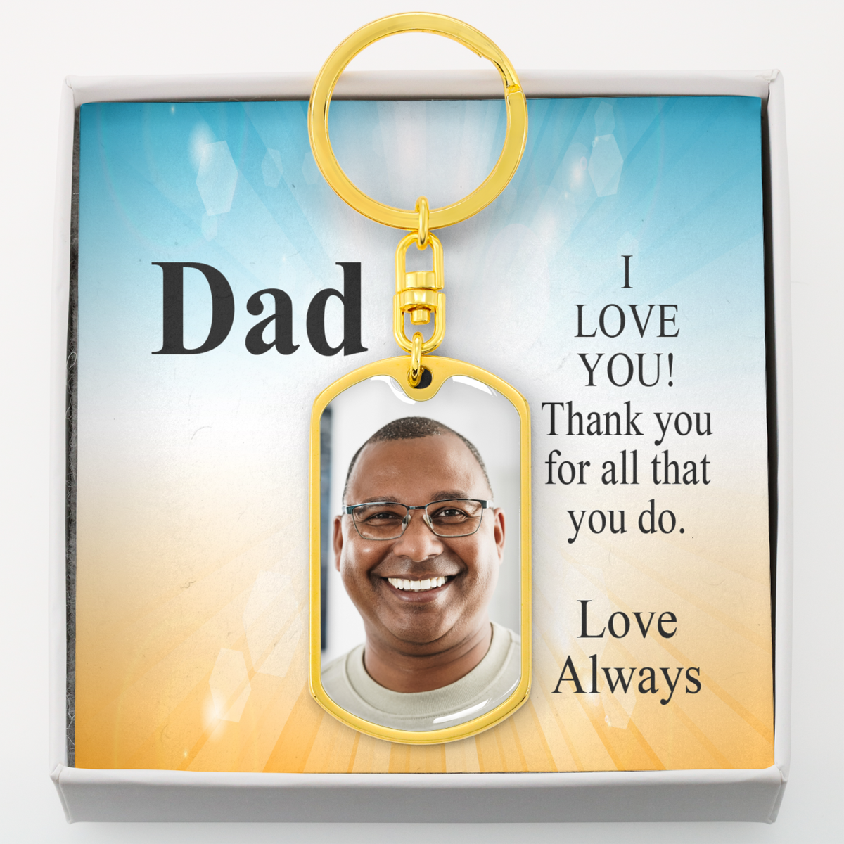 To Dad Personalized For All You Do Message Dog Tag Pendant Keychain Stainless Steel or 18k Gold-Express Your Love Gifts
