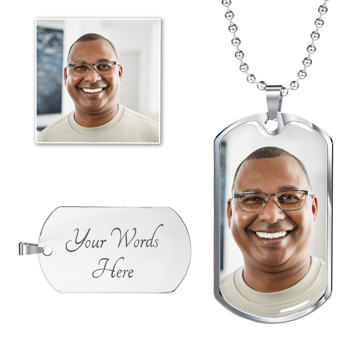 To Dad Personalized To Best Dad In The World Message Keychain Stainless Steel or 18k Gold-Express Your Love Gifts