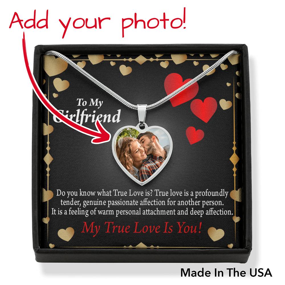 To Girlfriend From Boyfriend Personalized True Love Necklace Stainless Steel Heart Pendant 18-22"-Express Your Love Gifts