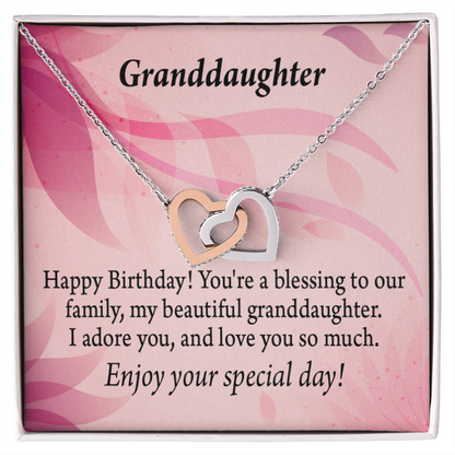 To Granddaughter Birthday Message Inseparable Necklace-Express Your Love Gifts