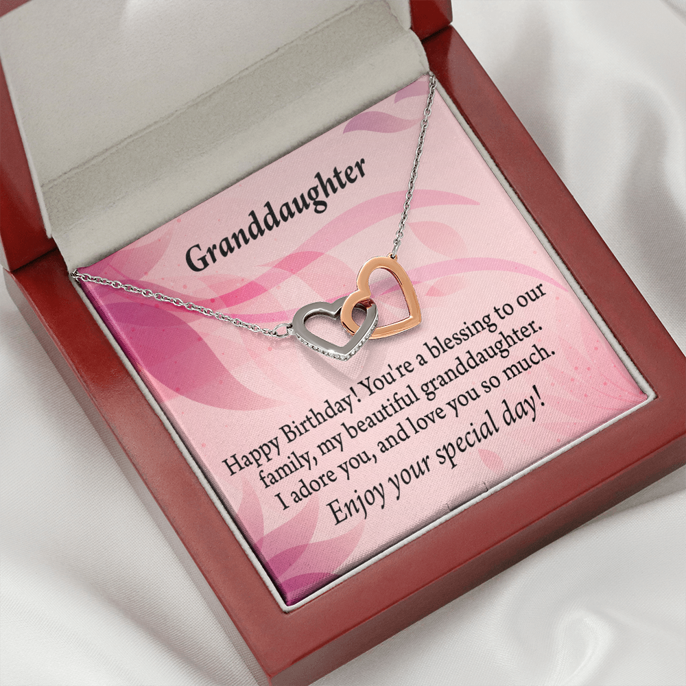 To Granddaughter Birthday Message Inseparable Necklace-Express Your Love Gifts