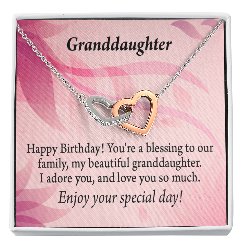 To Granddaughter Birthday Message Inseparable Necklace-Express Your Love Gifts