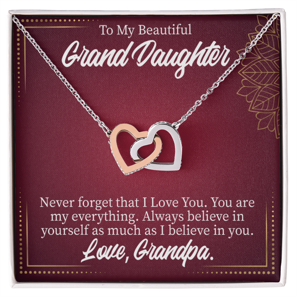 To Granddaughter Never Forget Grandpa Inseparable Necklace-Express Your Love Gifts