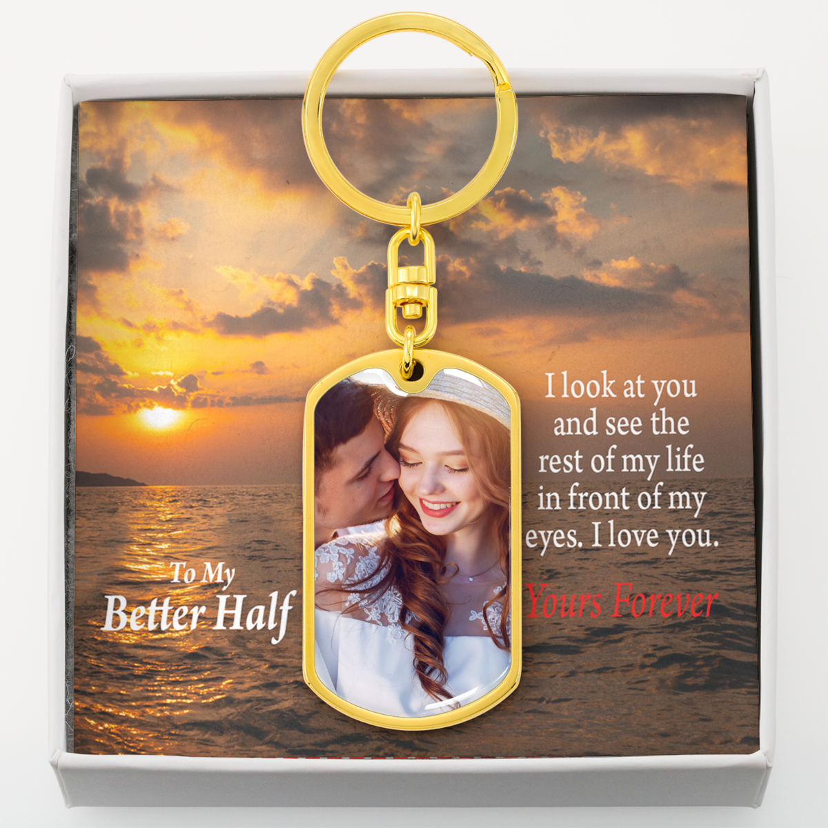 To Husband From Wife Personalized I See The Rest Of My Life Dog Tag Pendant Keychain Stainless Steel or 18k Gold-Express Your Love Gifts