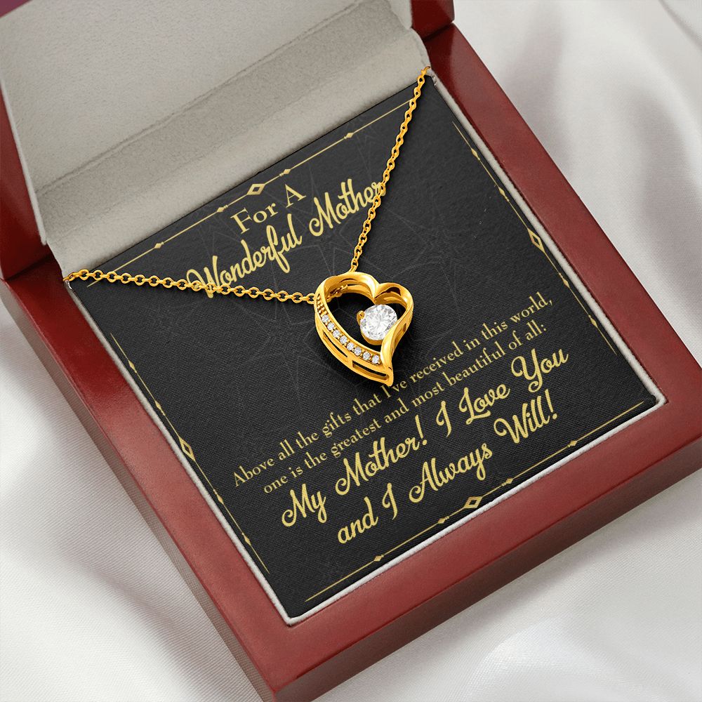 To Mom Above All Gifts Forever Necklace w Message Card-Express Your Love Gifts