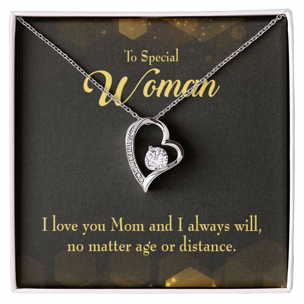 To Mom Age or Distance Forever Necklace w Message Card-Express Your Love Gifts