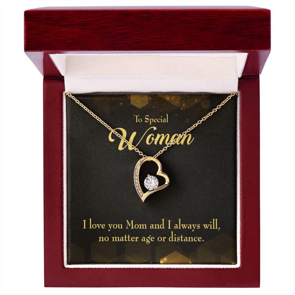 To Mom Age or Distance Forever Necklace w Message Card-Express Your Love Gifts