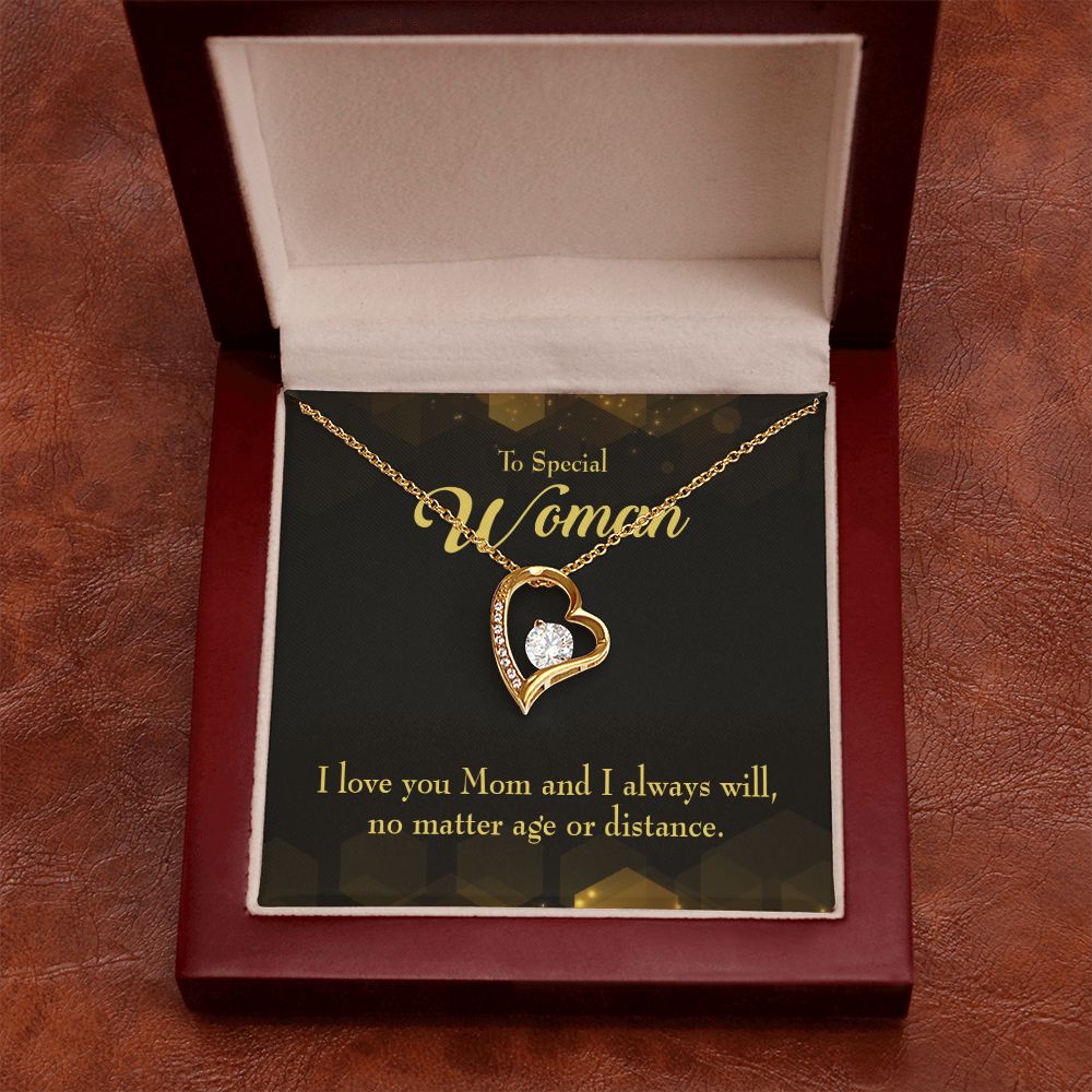 To Mom Age or Distance Forever Necklace w Message Card-Express Your Love Gifts