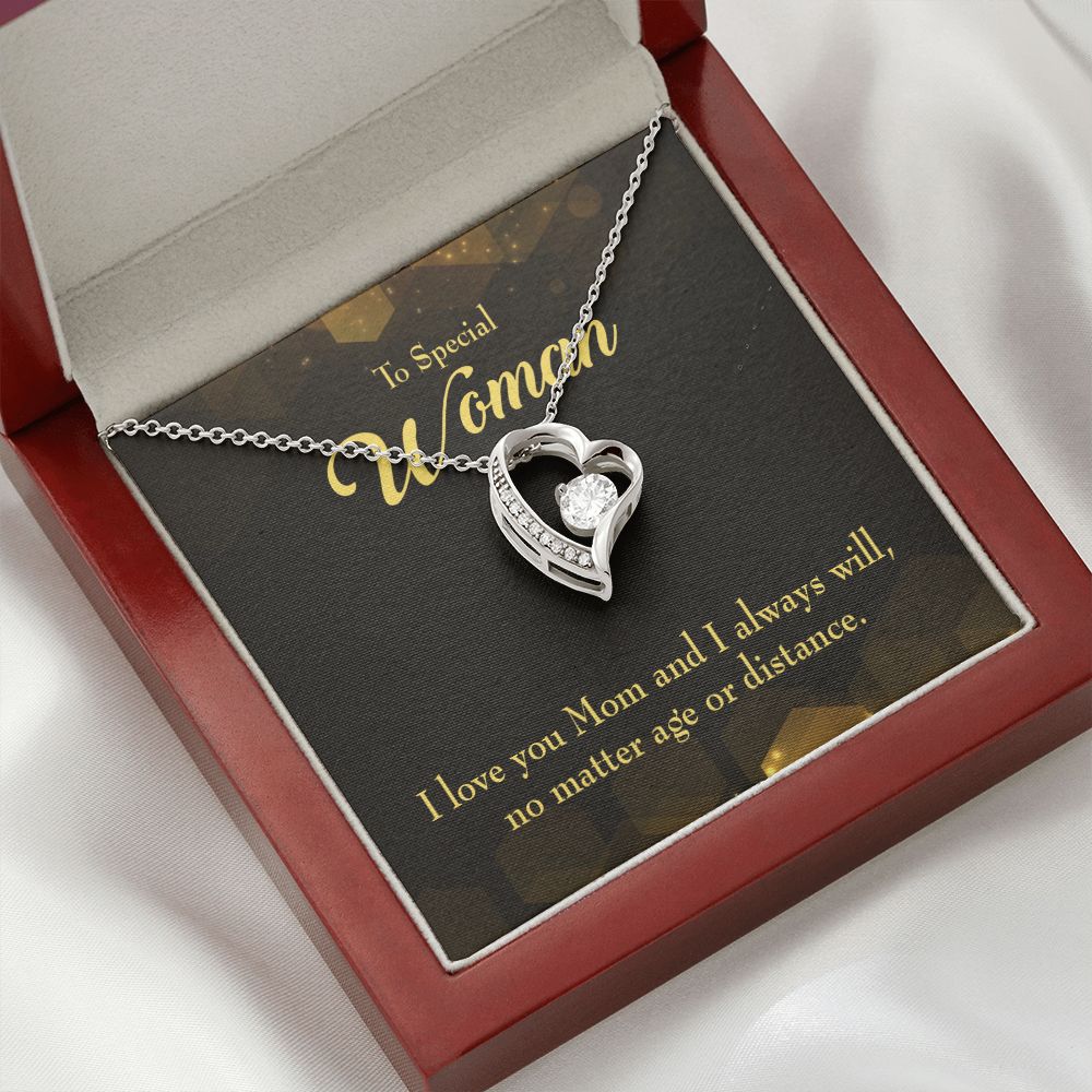 To Mom Age or Distance Forever Necklace w Message Card-Express Your Love Gifts