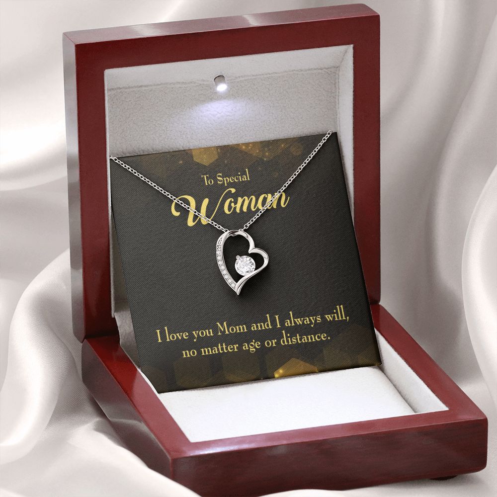 To Mom Age or Distance Forever Necklace w Message Card-Express Your Love Gifts