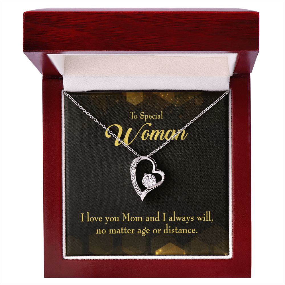 To Mom Age or Distance Forever Necklace w Message Card-Express Your Love Gifts