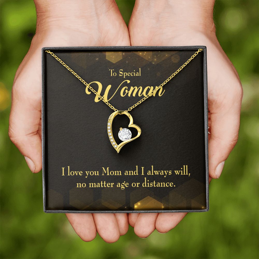 To Mom Age or Distance Forever Necklace w Message Card-Express Your Love Gifts