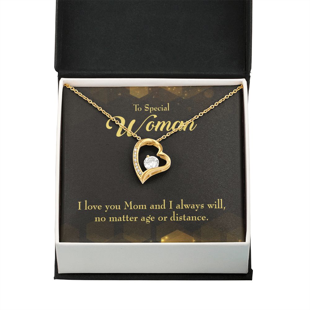 To Mom Age or Distance Forever Necklace w Message Card-Express Your Love Gifts