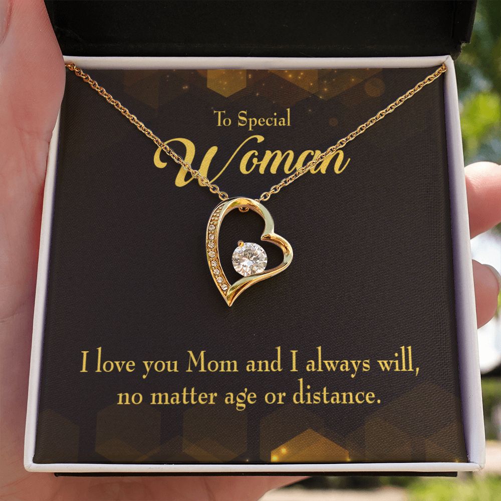 To Mom Age or Distance Forever Necklace w Message Card-Express Your Love Gifts