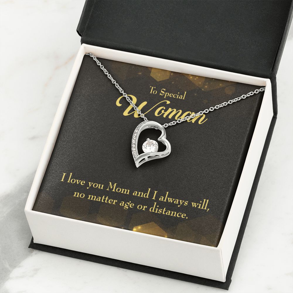 To Mom Age or Distance Forever Necklace w Message Card-Express Your Love Gifts