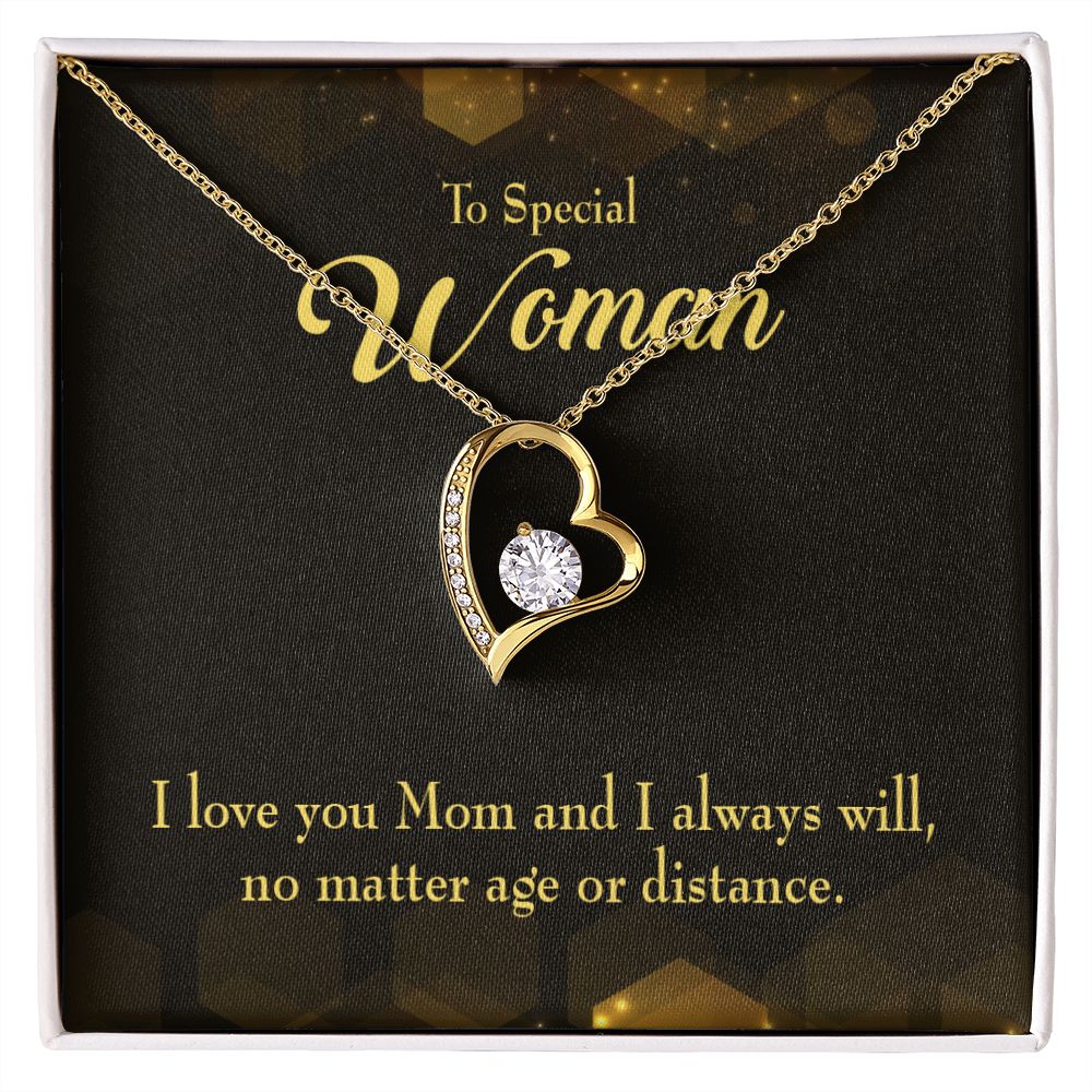 To Mom Age or Distance Forever Necklace w Message Card-Express Your Love Gifts