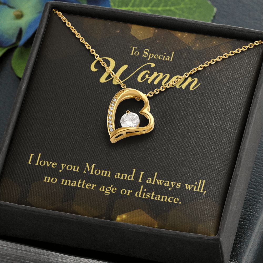 To Mom Age or Distance Forever Necklace w Message Card-Express Your Love Gifts