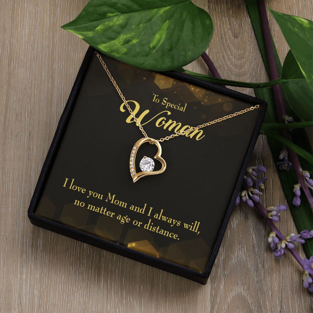 To Mom Age or Distance Forever Necklace w Message Card-Express Your Love Gifts