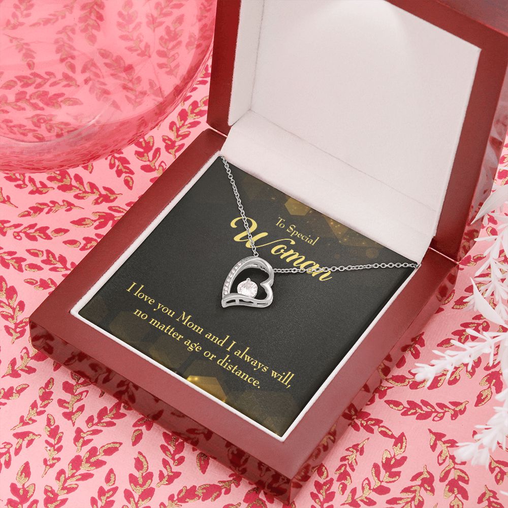 To Mom Age or Distance Forever Necklace w Message Card-Express Your Love Gifts