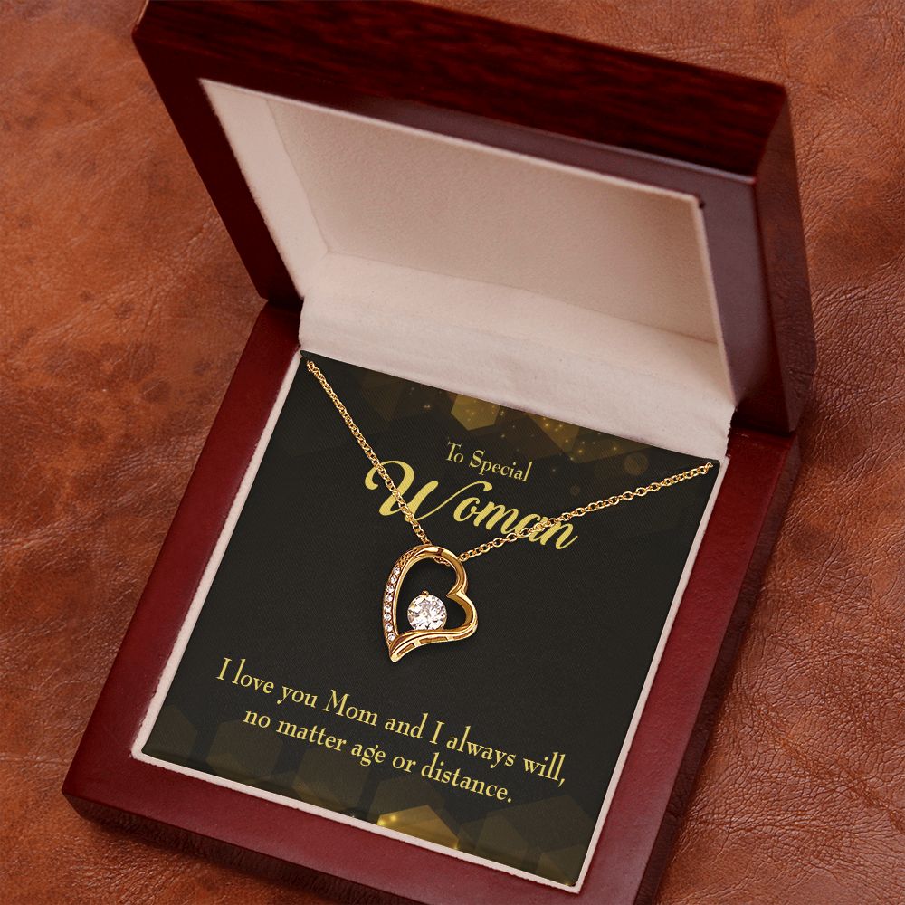 To Mom Age or Distance Forever Necklace w Message Card-Express Your Love Gifts