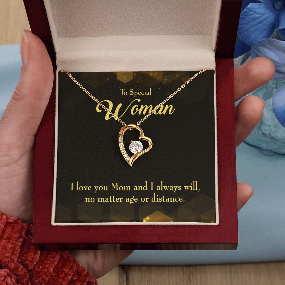 To Mom Age or Distance Forever Necklace w Message Card-Express Your Love Gifts