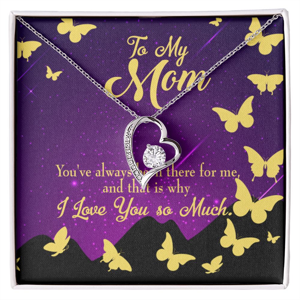 To Mom Always Been There Forever Necklace w Message Card-Express Your Love Gifts