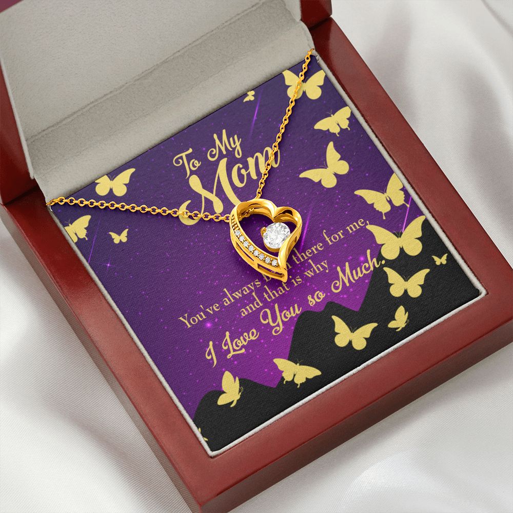 To Mom Always Been There Forever Necklace w Message Card-Express Your Love Gifts