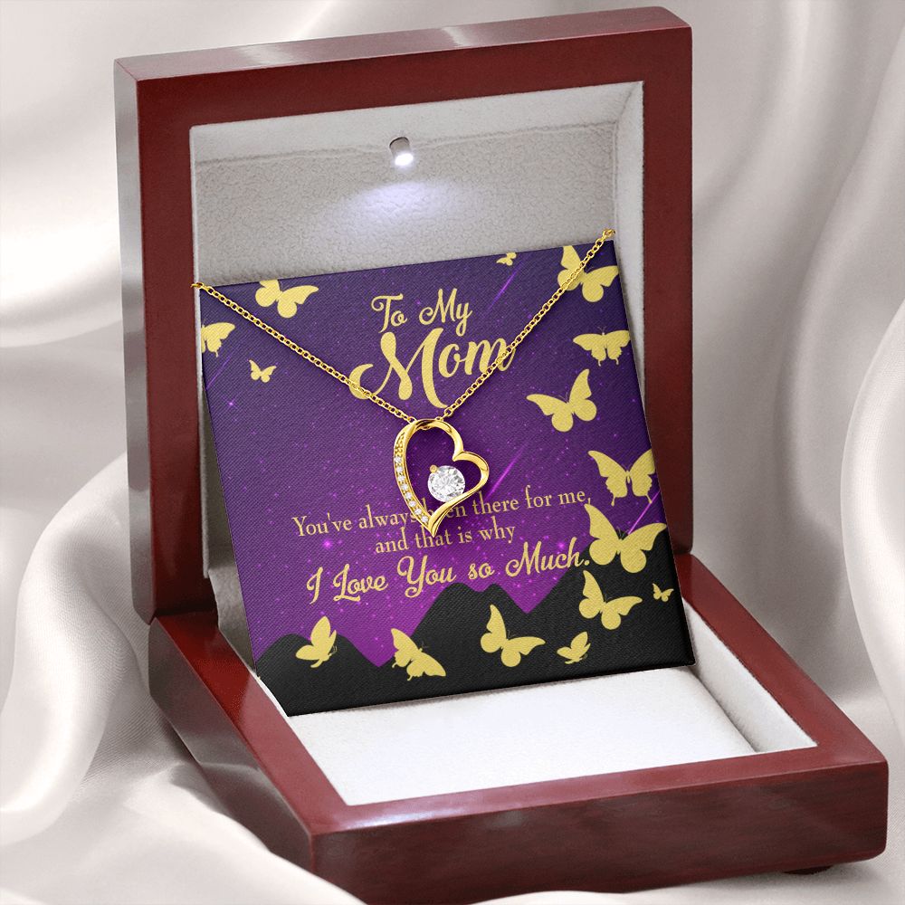 To Mom Always Been There Forever Necklace w Message Card-Express Your Love Gifts