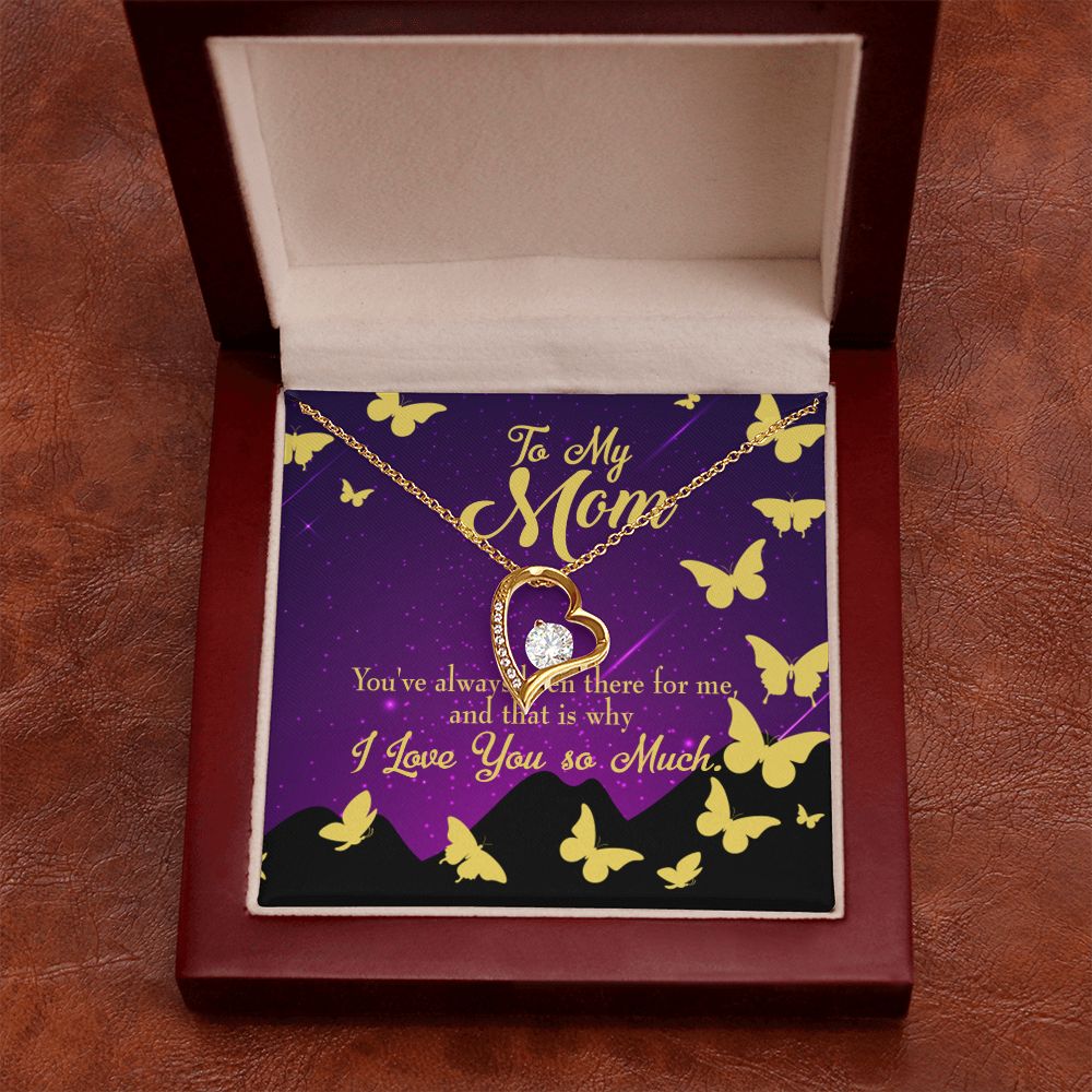 To Mom Always Been There Forever Necklace w Message Card-Express Your Love Gifts